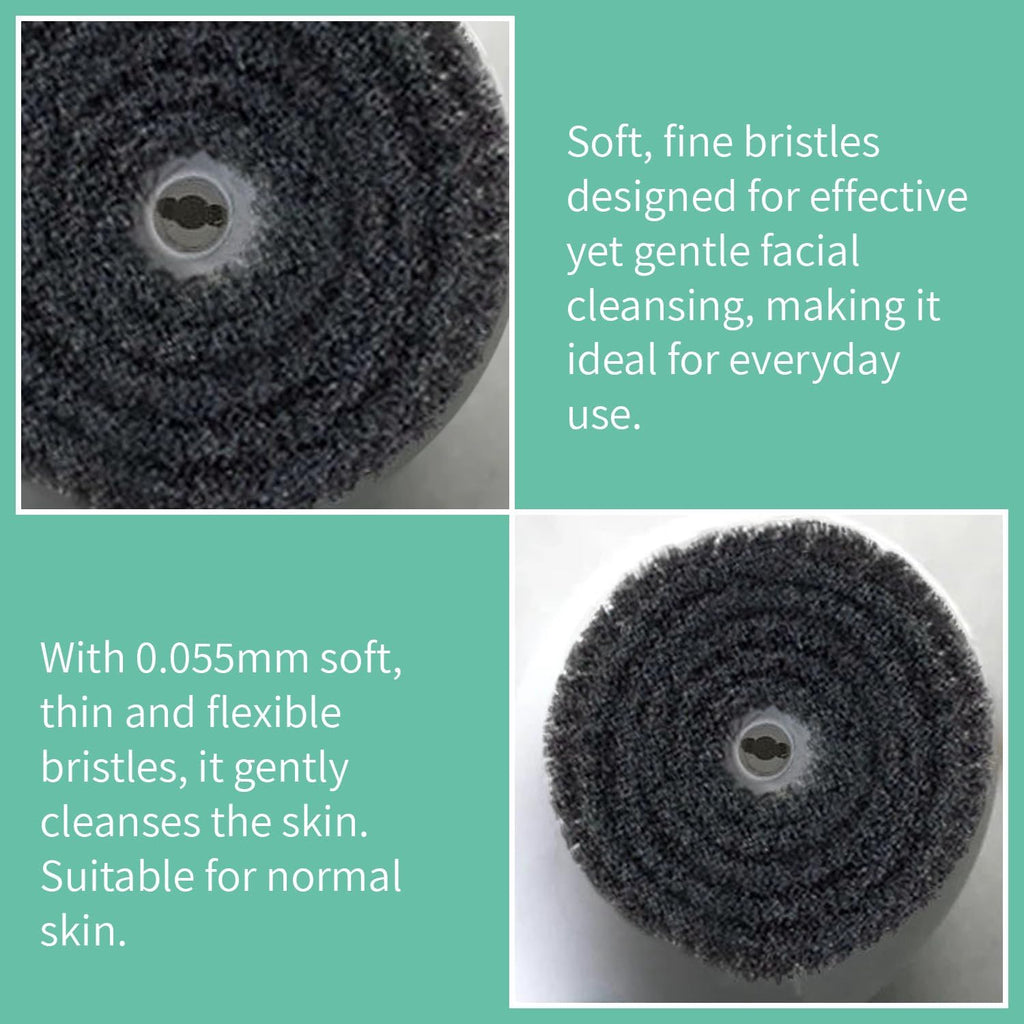 Activated Charcoal Facial Brush Head Replacement, Soft Spinning Bristles for Gentle Cleansing, Compatible with Most Facial Cleansing Devices, Smooth, Radiant Skin Care Accessory
