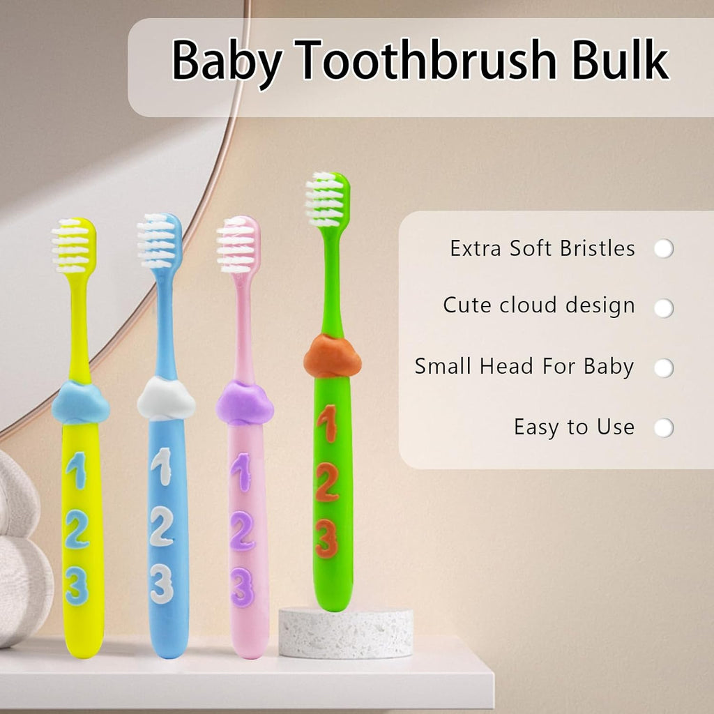 SNOWROSE 8 Pcs Kids Toothbrushes,Soft Bristles Toothbrushes for 2-12 Years Old Kids, Multicolor Baby Toothbrush Pack, Cute Toddler Toothbrush Girl & Boy