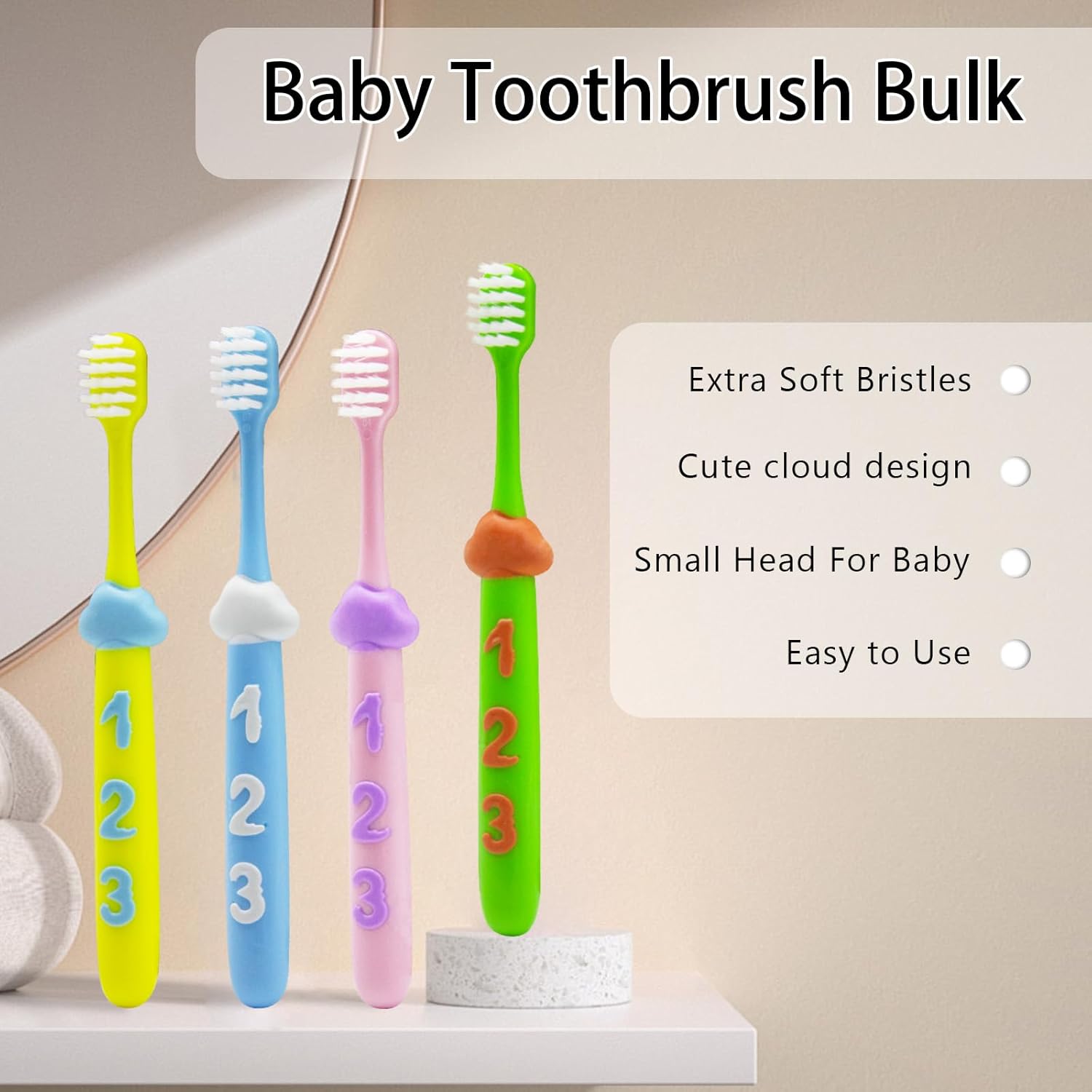 SNOWROSE 8 Pcs Kids Toothbrushes,Soft Bristles Toothbrushes for 2-12 Years Old Kids, Multicolor Baby Toothbrush Pack, Cute Toddler Toothbrush Girl & Boy