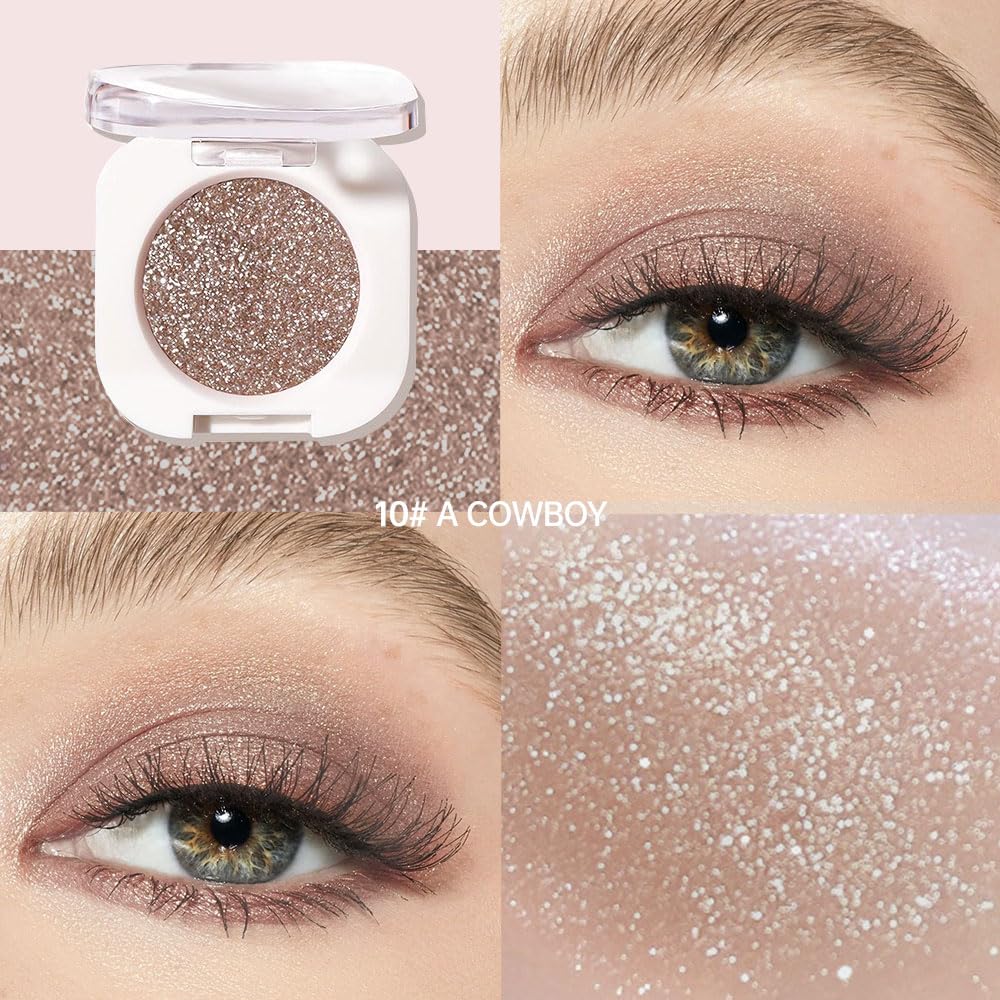 Pearlescent mini Eyeshadow Highly Pigmented Blend Matte & Shimmer EyeShadow,Cream Moisturizing Waterproof&Long Lasting Eye Makeup Natural Luminous Makeup Look (B10, 1 Count (Pack of 1))