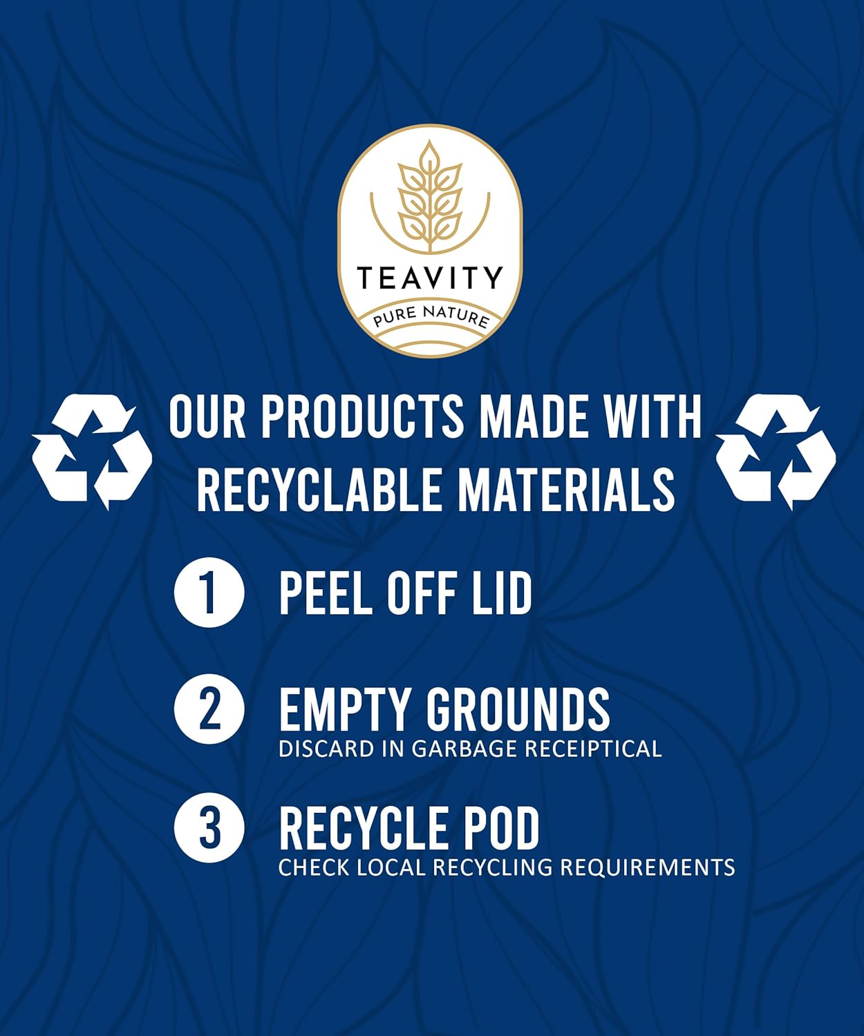 Organic Moroccan Mint Tea and Green Tea Pods for Keurig - Caffeinated Unsweet Tea for K Cup Brewing by Teavity (36 Tea Pods)