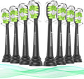 Replacement Toothbrush Heads for Philips Sonicare diamondclean Electric Toothbrush Heads Compatible with Sonicare 4100 5100 5300 6100 c2 c1 c3 w Snap-on Electric Tooth Brush Handle,8 Count, Black