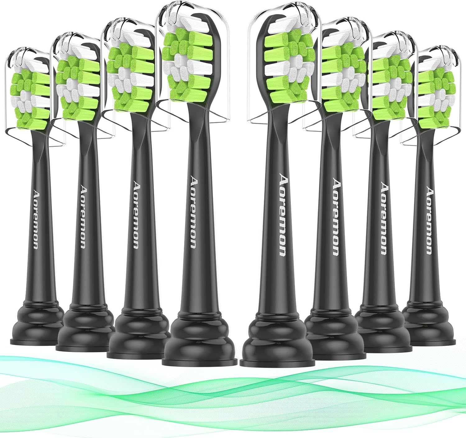 Replacement Toothbrush Heads for Philips Sonicare diamondclean Electric Toothbrush Heads Compatible with Sonicare 4100 5100 5300 6100 c2 c1 c3 w Snap-on Electric Tooth Brush Handle,8 Count, Black