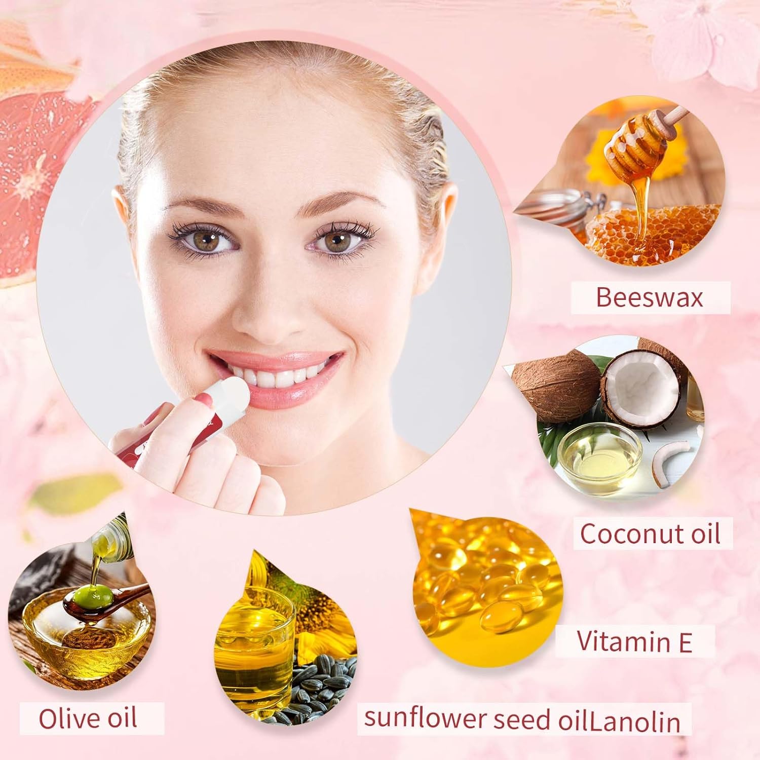 Yopela 130 Pack Natural Lip Balm Bulk with Vitamin E and Coconut Oil - Moisturizing, Soothing, and Repairing Dry and Chapped Lips - 13 Flavors Valentine's Gift - Non-GMO 0.15 Oz