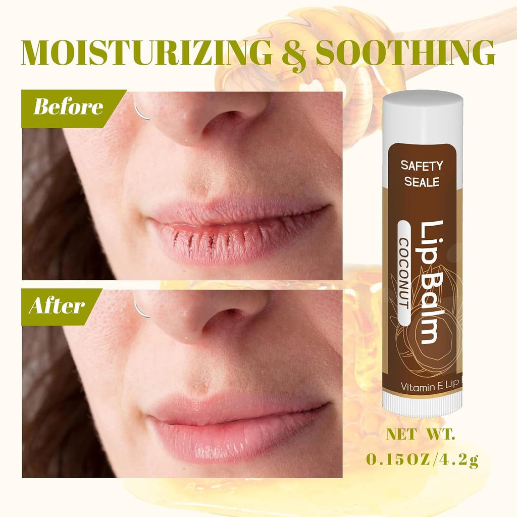 Yopela 36 Pack Natural Lip Balm Bulk with Vitamin E and Coconut Oil - Moisturizing, Soothing, and Repairing Dry and Chapped Lips Valentine's Gift- 12 Flavors - Non-GMO