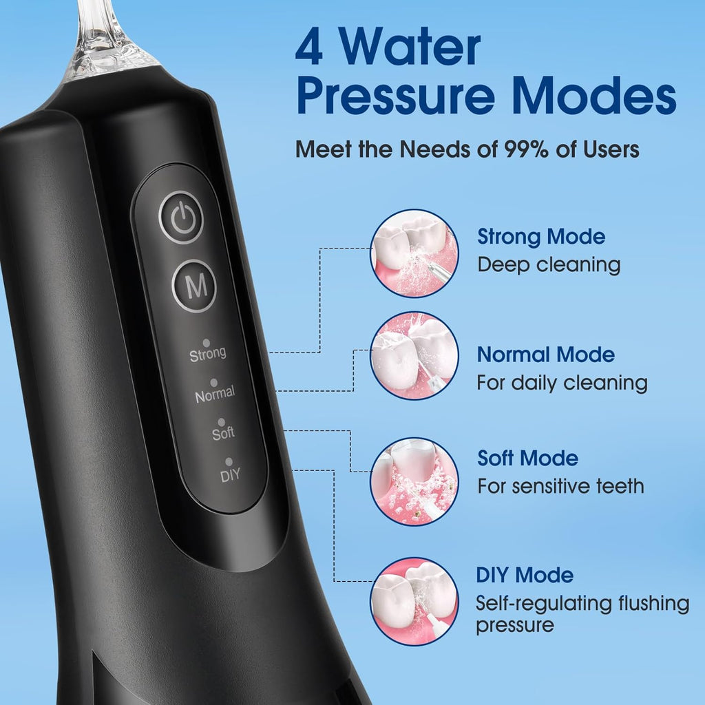 Water Dental Flosser Teeth Pick,Portable Cordless Oral Irrigator,260MLRechargeable Travel Irrigation Cleaner, IPX7 Waterproof,Electric Flossing for Teeth Cleaning