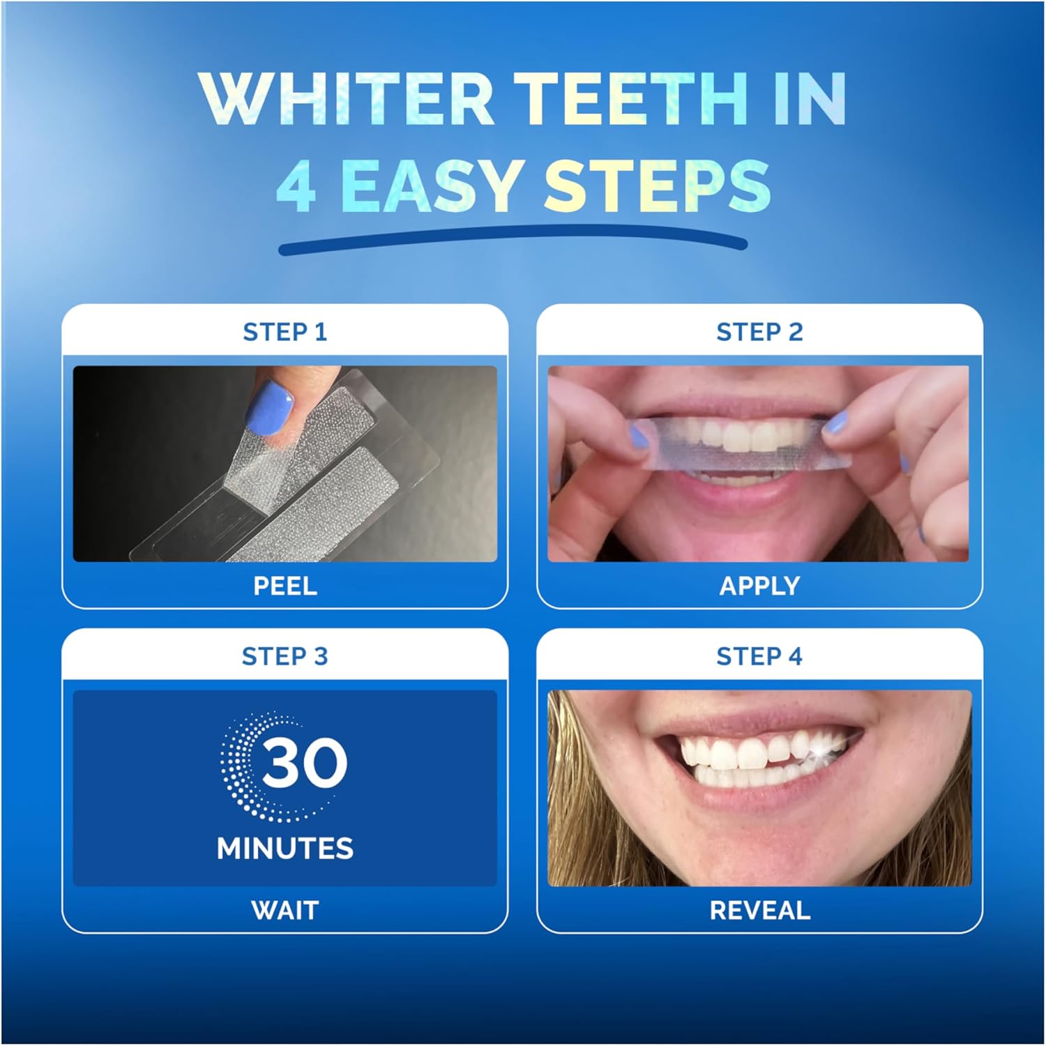 Whitening Strips for Sensitive Teeth 21 Treatments, Mint – Enamel Safe, Peroxide-Free Coconut Teeth Whitening Strips with Natural Enzymes – Gentle White Stips for Sensitive Gums & Daily Oral Care