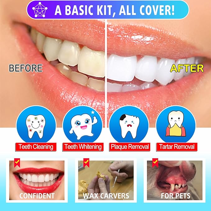 G.CATACC 10 Pack Dental Tools, Professional Plaque Remover for Teeth Cleaning Tools Set, Stainless Steel Hygiene Kit with Dental Pick Tooth Scraper Plaque Tartar Remover Tongue Cleaner - with Case