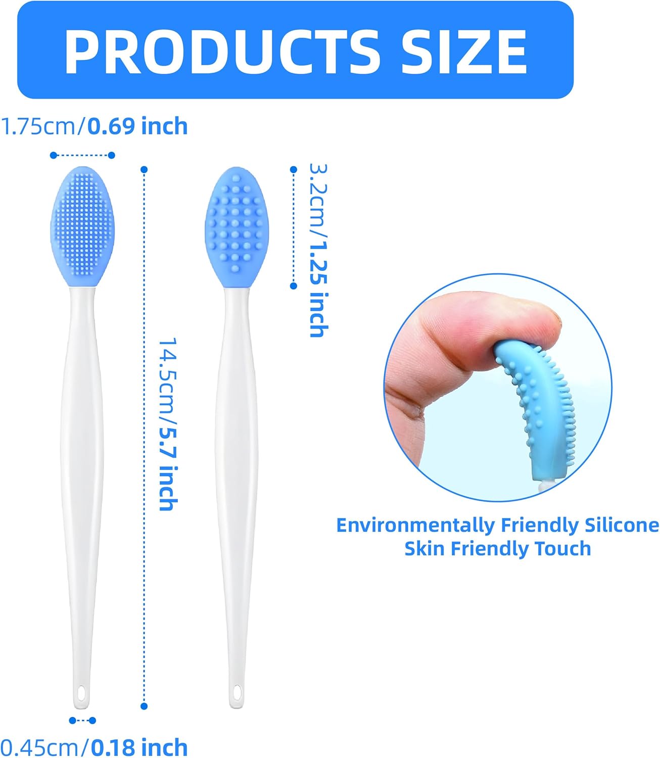 10pcs Lip Scrub Brush,Lip Scrubber Exfoliator with Silicone Facial Cleansing Brush,Double-Sided Silicone Lip Exfoliating Tool,Nose Clean Blackhead Removal for Smooth,Soft,Bright,and Healthy Lips