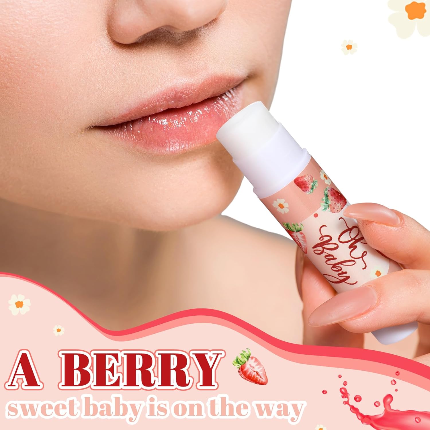 30 Pack Christmas Sweet Strawberry Baby Shower Games Prizes Party Gifts Bulk Lip Balms Favors for Winners Adults Guests Gender Reveal Favors Decorations Baby Shower Souvenirs Stocking Stuffers