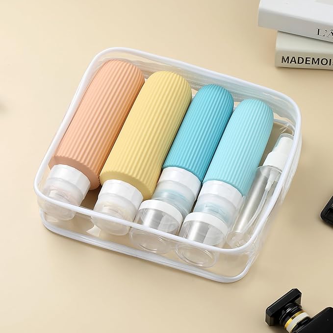 16 Pack Travel Bottles for Toiletries, Large 6oz Silicone Travel Containers, Leak Proof Refillable Liquid Shampoo And Conditioner Travel Essentials