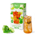 Olinda Lime & Mint Iced Tea Organic Herbal Sugar Free Minty Hot and Cold Brew Supports Healthy Digestion Naturally Caffeinated Refreshing Peppermint Tea Individually Wrapped 25 Tea Bags Christmas Gift