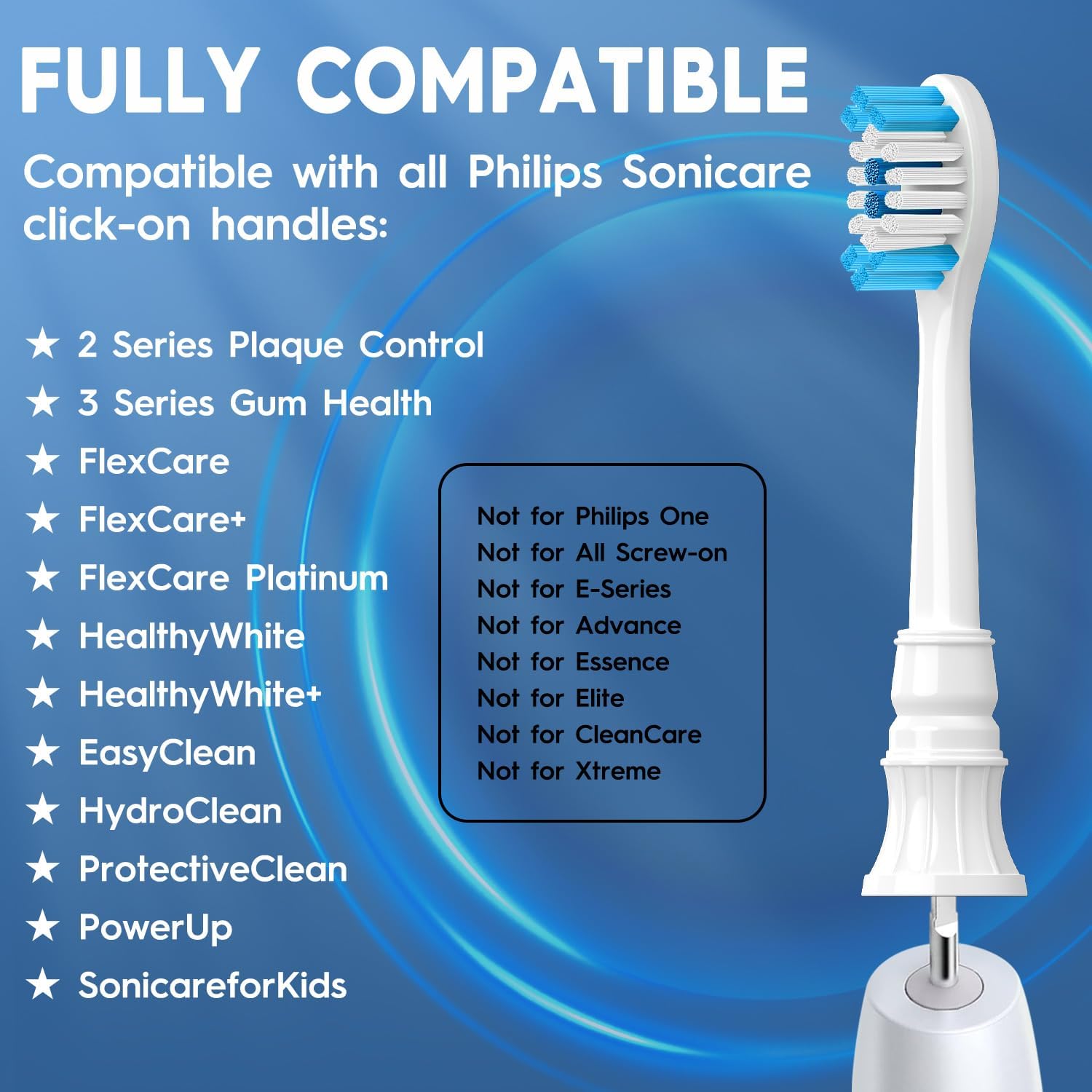 Replacement Brush Heads Compatible with Philips Sonicare ProtectiveClean 4100, 5300, 5100, 6100 ExpertClean 7500 DiamondClean 9300 Electric Sonic Toothbrush Handle C2 G2 C3 G3 W3 Brush,16 Pack, White