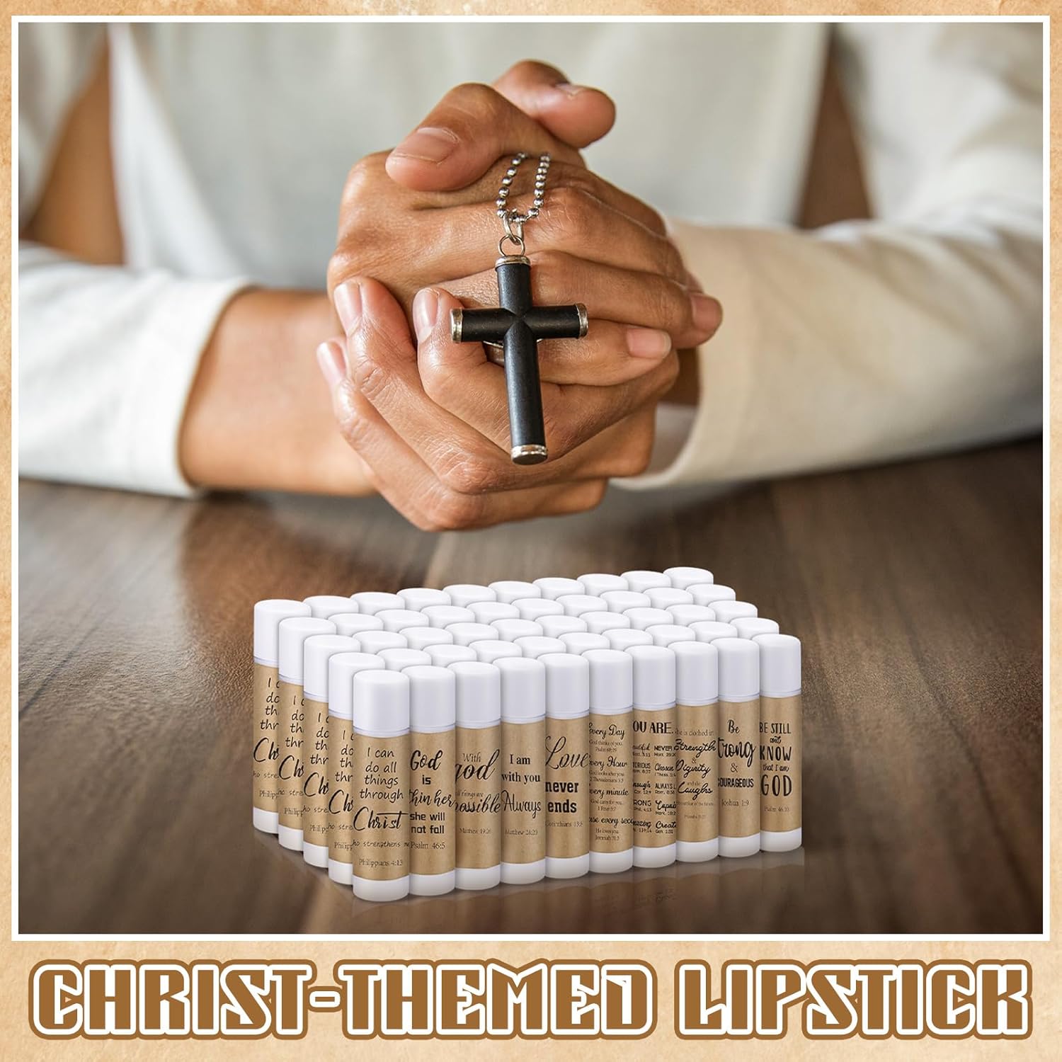 50 Pack Christian Religious Gifts Bulk Lip Balms for Women Men Religious Church Party Favors Bulk Bible Verse Lip Balm with Scripture Inspirational Gifts for Coworkers Staff Employee