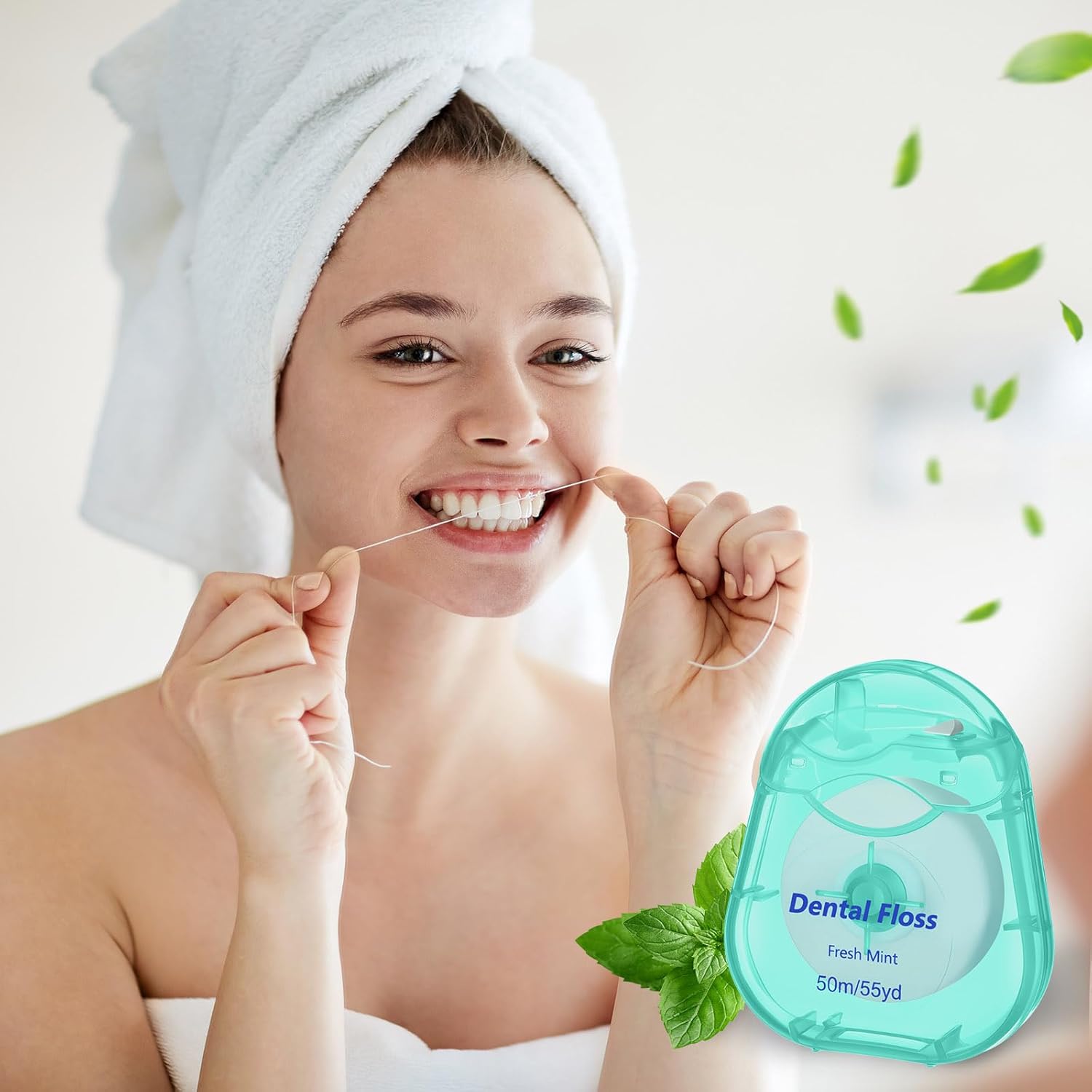 Mimorou 48 Pack Dental Floss Bulk 50m Each Mint Travel Dental Floss Oral Care for Teeth and Gum Protection(Multicolor)