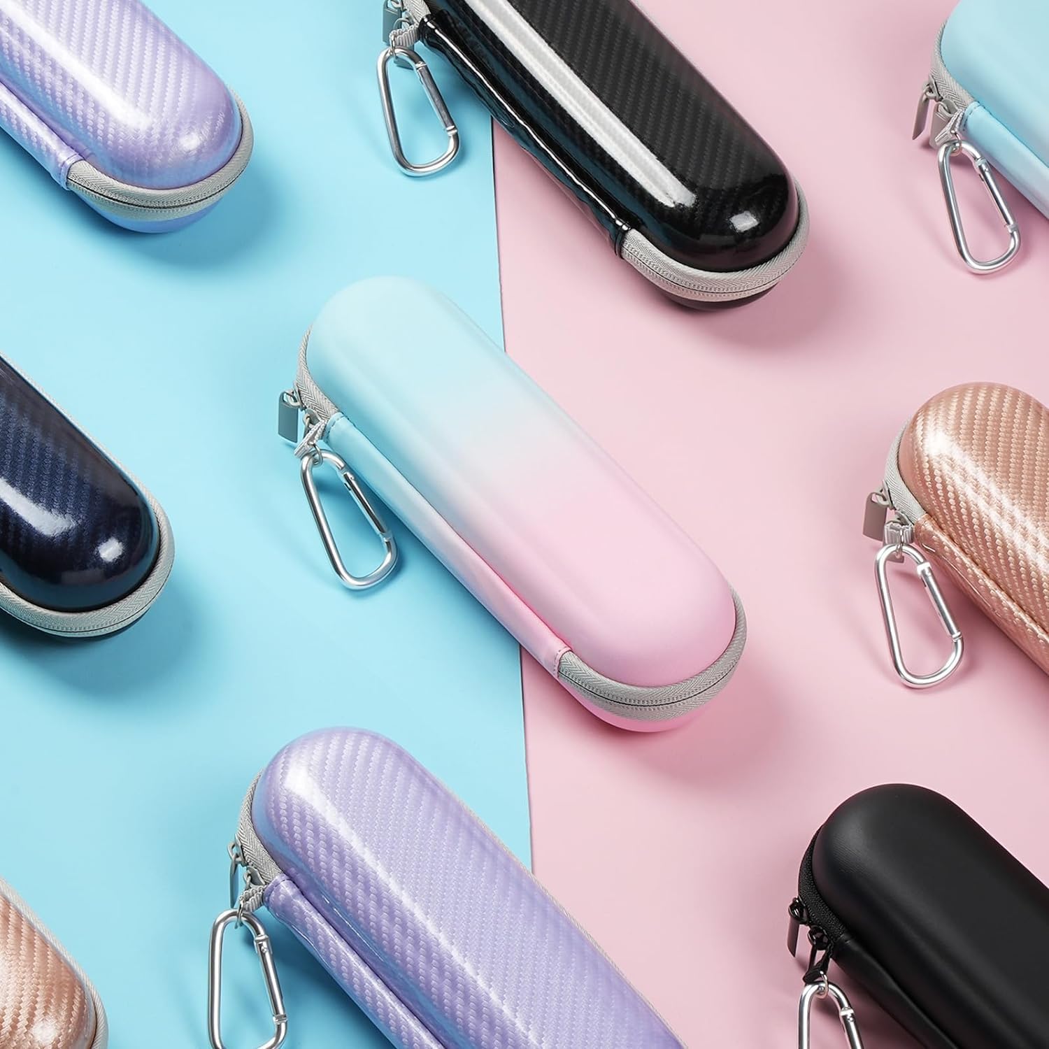 Yinke Travel Case for Oral-B/Oral-B Pro 1000 1500 5000 7000 6000 9600 Smartseries/Philips Sonicare ProtectiveClean/iO Series Electric Toothbrush,Hard EVA Case Protective Cover Storage Bag(Rose golden)