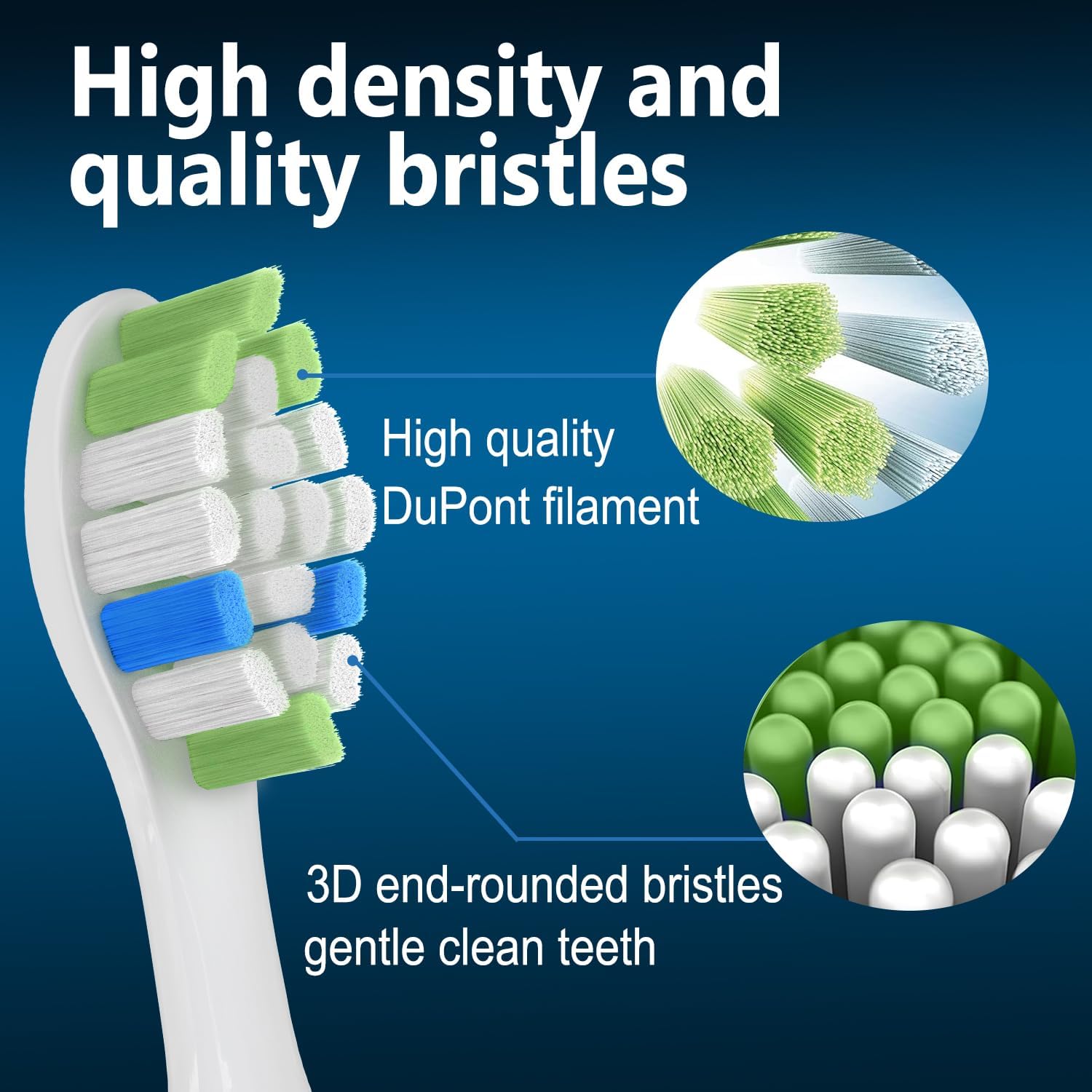 Replacement Toothbrush Heads Compatible with Philips Sonicare ProtectiveClean 4100 5100 5300 6100 Electric Toothbrushes, W Replacement Head for Sonicare, White, 8 Count