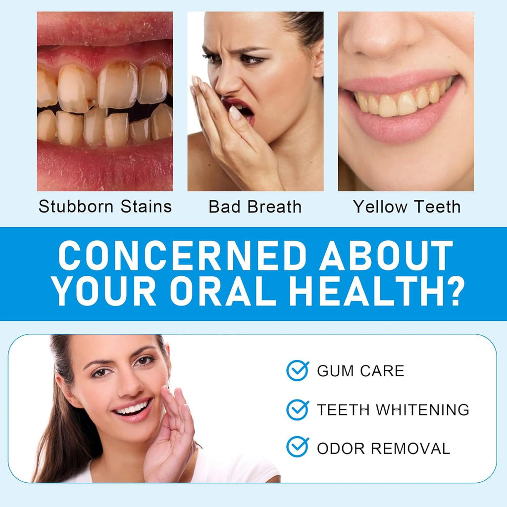 Teeth Whitening Powder, Advanced Whitens Teeth,Removes Stains, No Sensitivity, Toothpaste Power, Breath Freshener,Protects Enamel and Promotes Overall Oral Health, for Coffee, Tea and Tobacco Stains