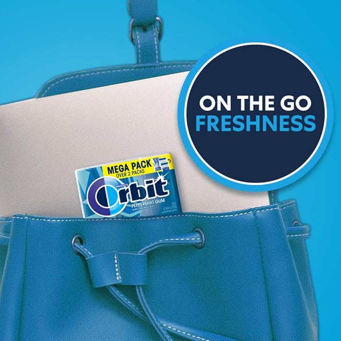 ORBIT Peppermint Sugar Free Chewing Gum - Chewing Gum Bulk Pack, 32.1 oz, 30 Count (Pack of 6)