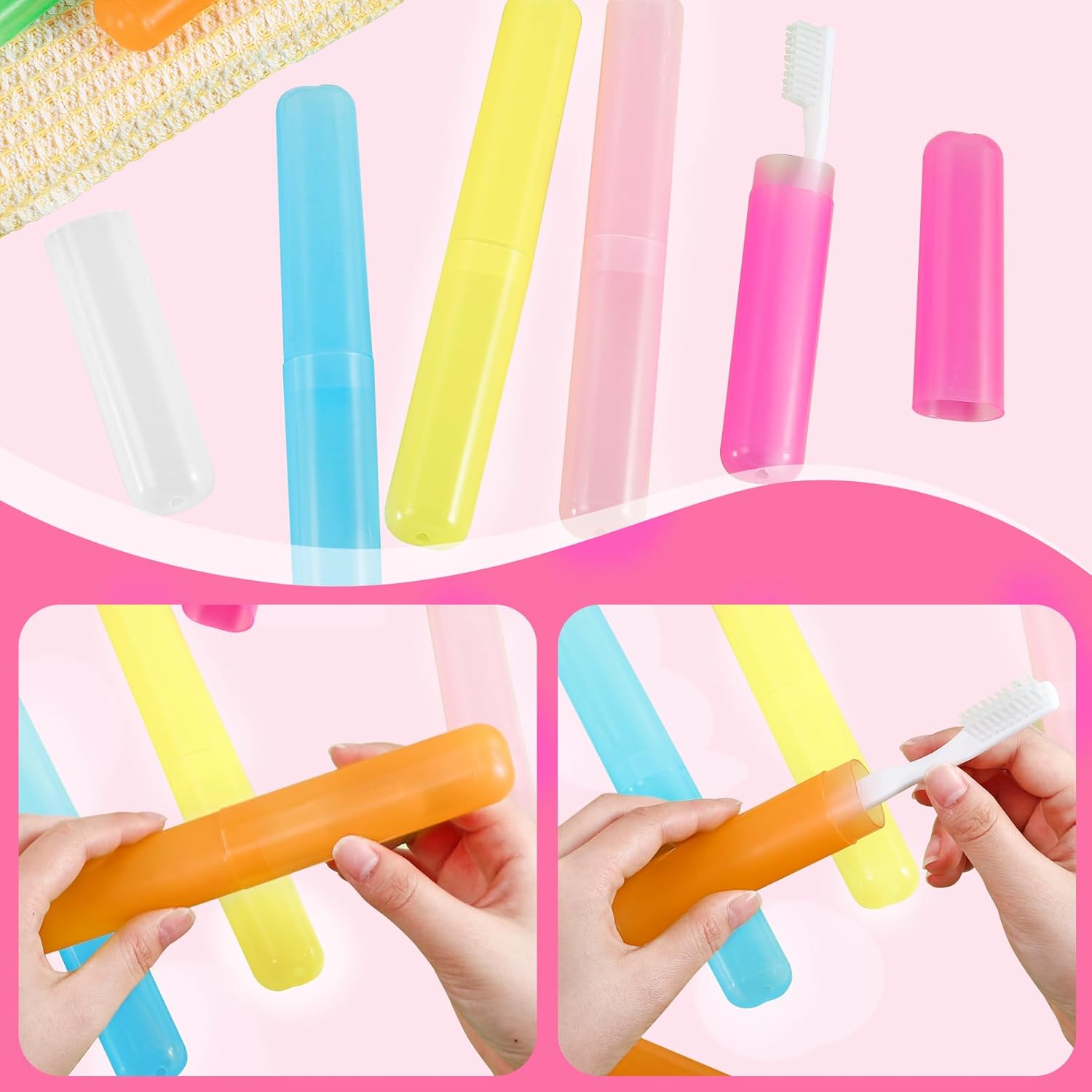 21 PCS Toothbrush Case, 7 Colors Plastic Toothbrush Storage Cases, Multiple Color Travel Toothbrushes Holder, Dust-Proof Portable Toothbrushes Travel Containers for Business Trip Home Camping