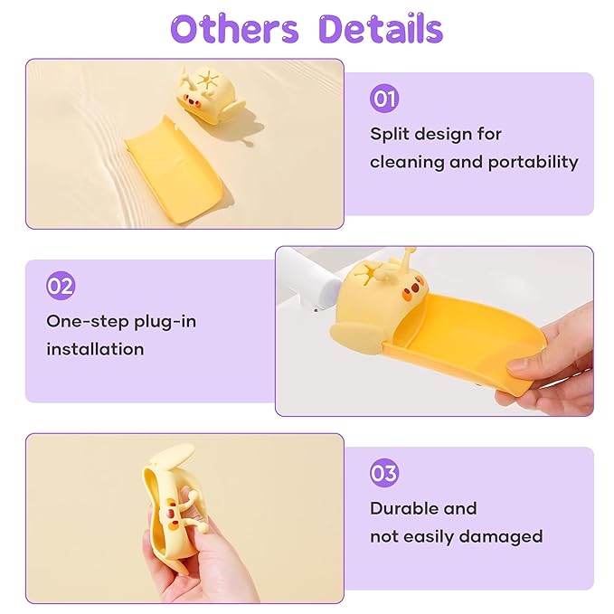 2 Pack Faucet Extender for Toddlers, PANIMOSI Kids Sink Extender for Bathroom, Kitchen, BPA Free, Food Grade Silicone Baby Hand Washing Water Spout Extender Fits Standard and Gooseneck Faucet