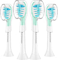 Aoremon Replacement Heads for Sonciare C3: Toothbrush Heads fit for Philips Sonicare 2 Series 3 Series ProtectiveClean DiamondClean FlexCare HealthyWhite 4100 5100 6100 G3 W3 C2 G2 C1, 4 Count,White