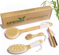 Dry Brushing Body Brush, Natural Boar Bristle Dry Brush, Bamboo Exfoliating Body, Face, Foot, Long Handle Back Scrubber Brush, Meridian Pressure for Lymphatic, Cellulite