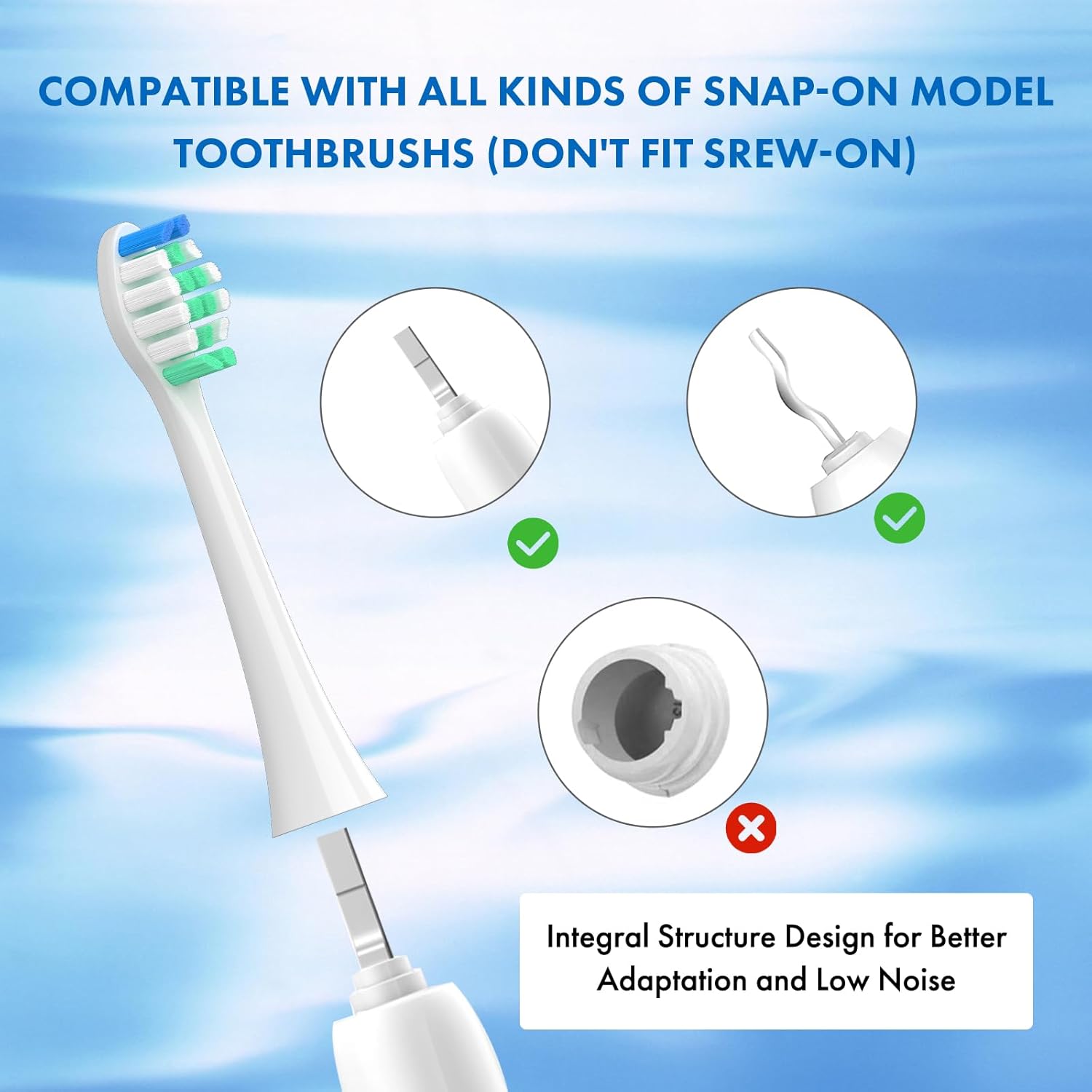 Replacement Toothbrush Heads Compatible with Philips Sonicare：10 Pack Soft Replacement Electric Brush Head for 4100 5100 6100 HX9023/65 W Optimal Plaque Control Snap-on System