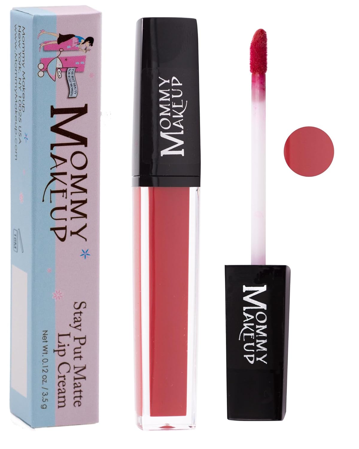 Mommy Makeup Stay Put Matte Lip Cream - Kiss-proof, Transfer-proof, Waterproof, Long Lasting Lipstick - Non-Drying Formula Infused with Vitamin E (Marilyn)