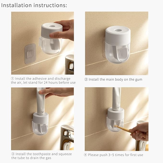 2025 Upgraded So Nice Toothpaste Dispenser Wall Mounted Bathroom Automatic Toothpaste Squeezer,Visualization of Toothpaste Flow Rate