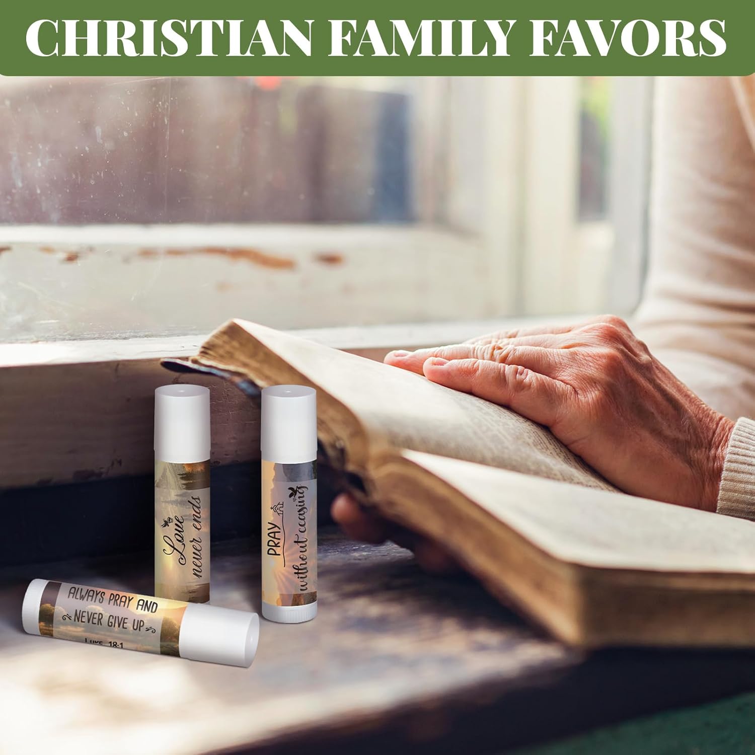 50 Pack Christmas Christian Religious Gifts Bulk Lip Balms for Women Men Church Party Favors Bible Verse Lip Balm with Scripture Gifts for Coworkers Staff Employee Christmas Stocking Stuffers