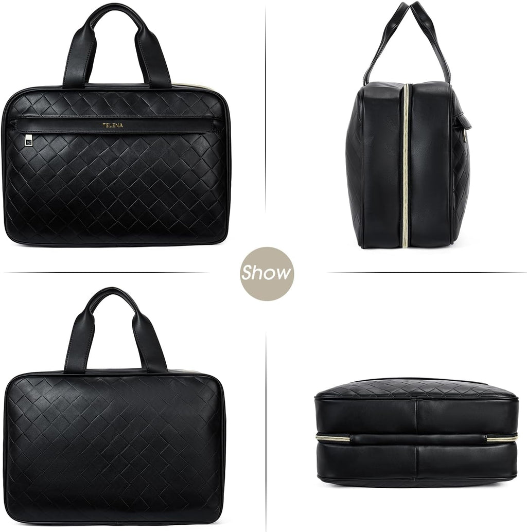 Telena Travel Toiletry Bag for Women with Hanging Hook, Water-resistant Cosmetic Bag Travel Organizer for Accessories, Toiletries, Shampoo