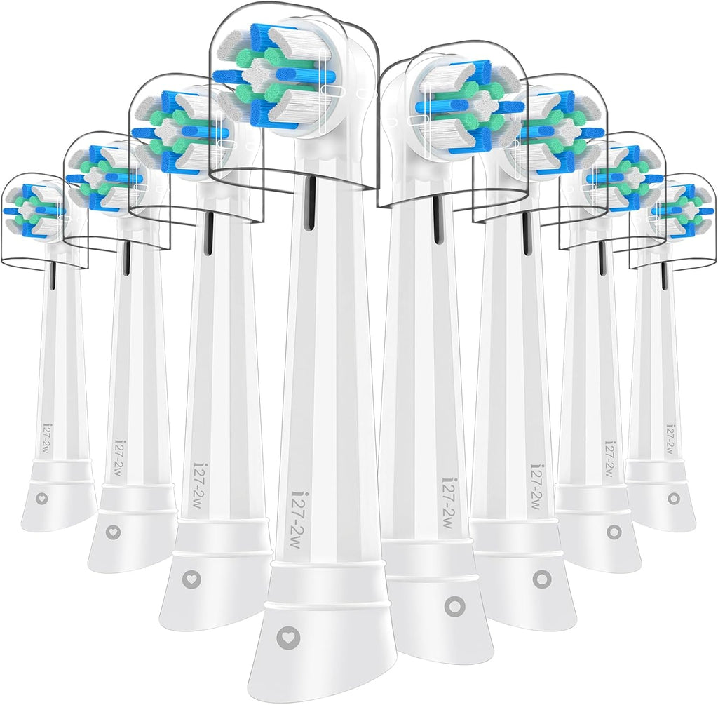 8 Pack IO Replacement Heads Compatible with IO 2/3/4/5/6/7/8/9/10/Deep Clean Series Electric Toothbrushes, Brush Heads (White)