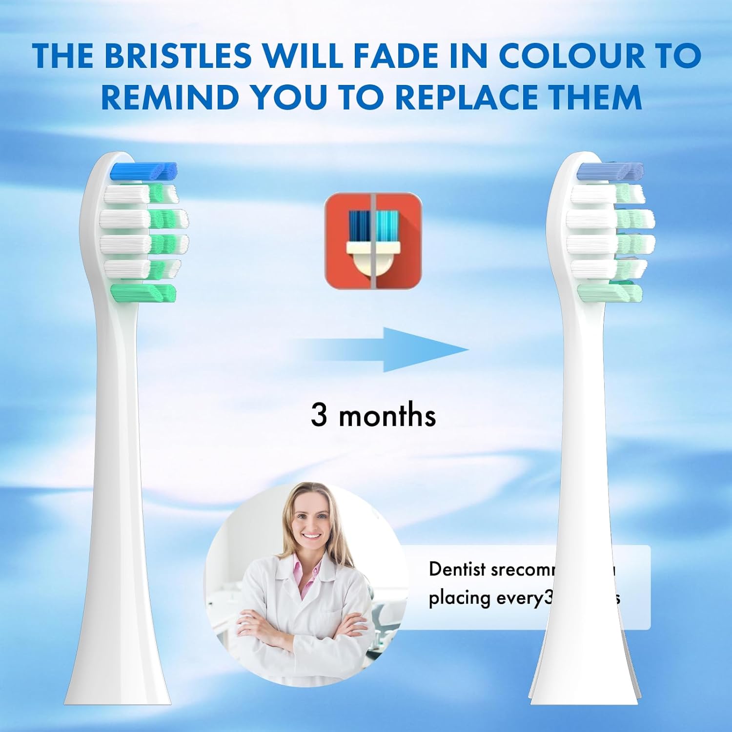 Replacement Toothbrush Heads Compatible with Philips Sonicare：10 Pack Soft Replacement Electric Brush Head for 4100 5100 6100 HX9023/65 W Optimal Plaque Control Snap-on System