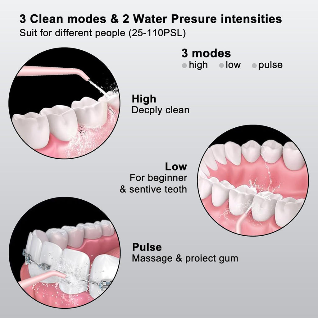 2-1 Kids Oral Clean Kit- Water Dental flosser & Electric Toothbrush Combo for Kids-Brushing & Flossing-Safe & Effective -Cute Giraffe and Monkey Theme