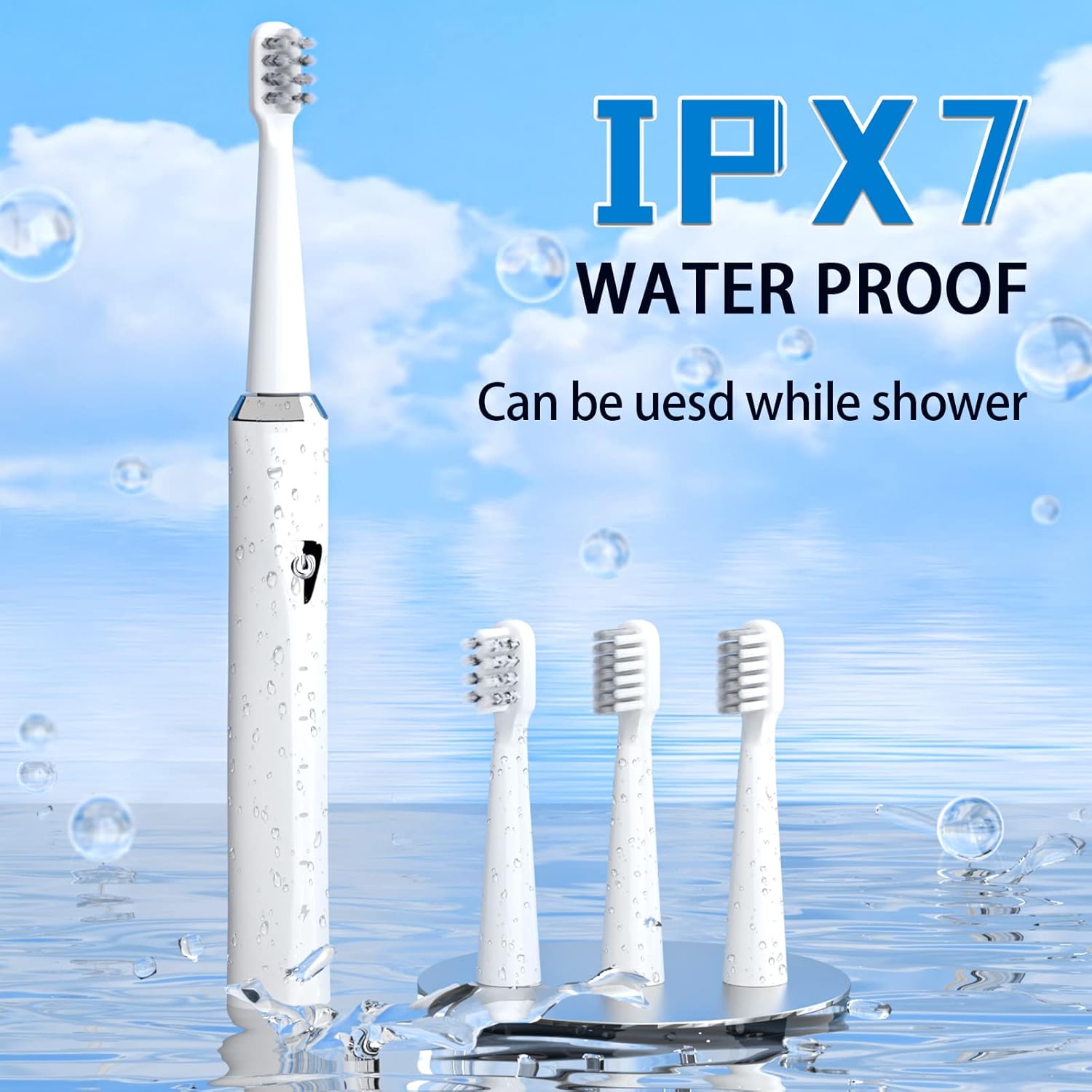 Y-Kelin V-Shaped Orthodontic Electric Toothbrush for Braces, Sonic Toothbrush with 2 Concave Replacement Heads and 2 Convex Replacement Heads, Soft Bristle, 5 Modes IPX7 Waterproof (White)
