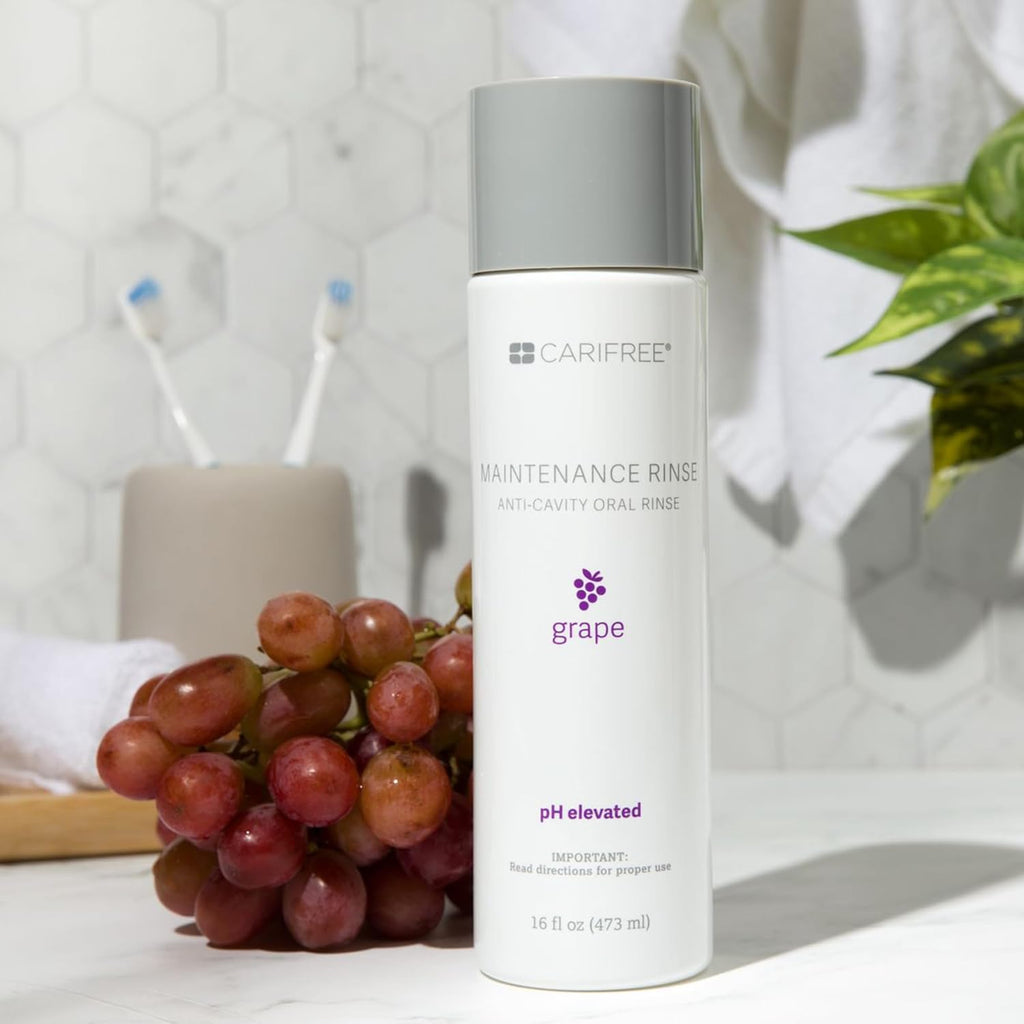 CariFree Maintenance & Prevention Starter Kit, Grape | Anti-Cavity Fluoride Toothpaste & Mouthwash Freshens Breath and Moistens Mouth | Dentist Recommended for Oral Care (3 Piece Set)