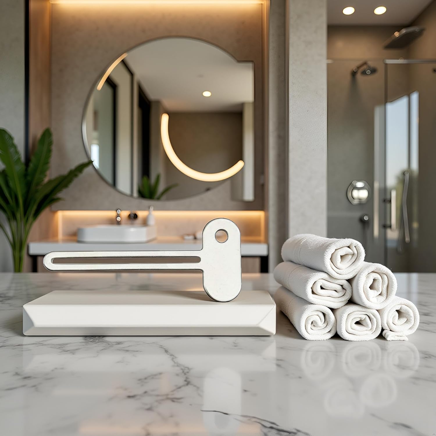 Silver Semicircular Metal Manual Toothpaste Squeezer Stainless Steel Dispenser Tube Squeezer Hand Cream Tube for Key Set Practi Toothpaste Squeezer Dispenser Reduce Toothpaste Waste