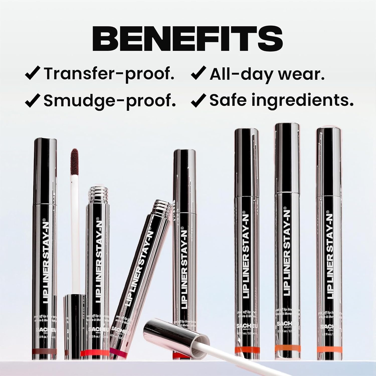Sacheu Lip Liner STAY-N & Lip Elixir Bundle — Long Lasting Matte Lip Tattoo, Transfer Proof Lipstain Infused with Hyaluronic Acid & Vitamin E, for All Skin Types — RED-Y OR NOT