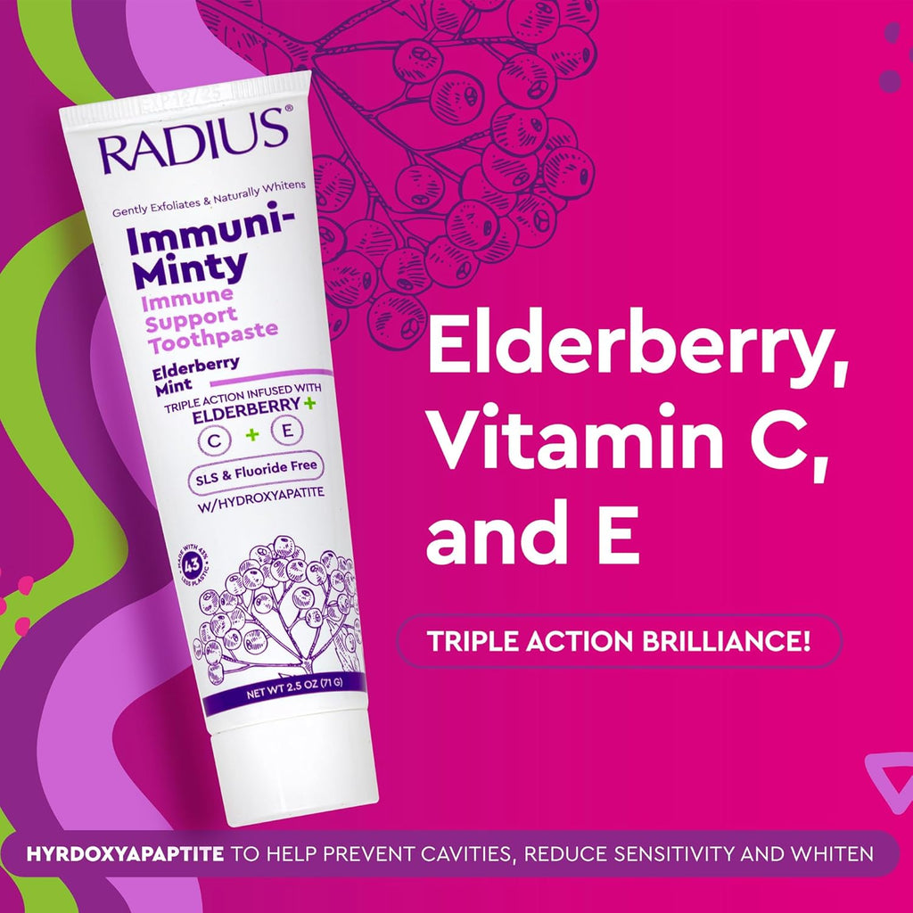 RADIUS ImmuniMinty Immune Support Toothpaste 2.5 Oz - Elderberry Mint - Pack of 1