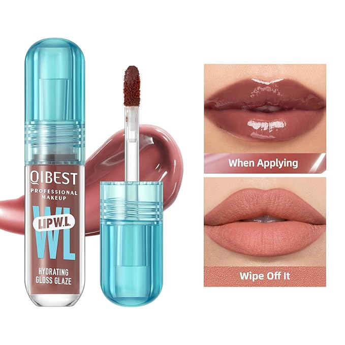 LIP VB Hydrating Gloss Stain – Lip Tint Gloss with 12HR Hydration Long-Lasting Moisture & Shine, Smooth Lip Stain with Glossy Finish, Non-Sticky, Rich Color for All Skin Tones (06# Mocha Nude, 1)