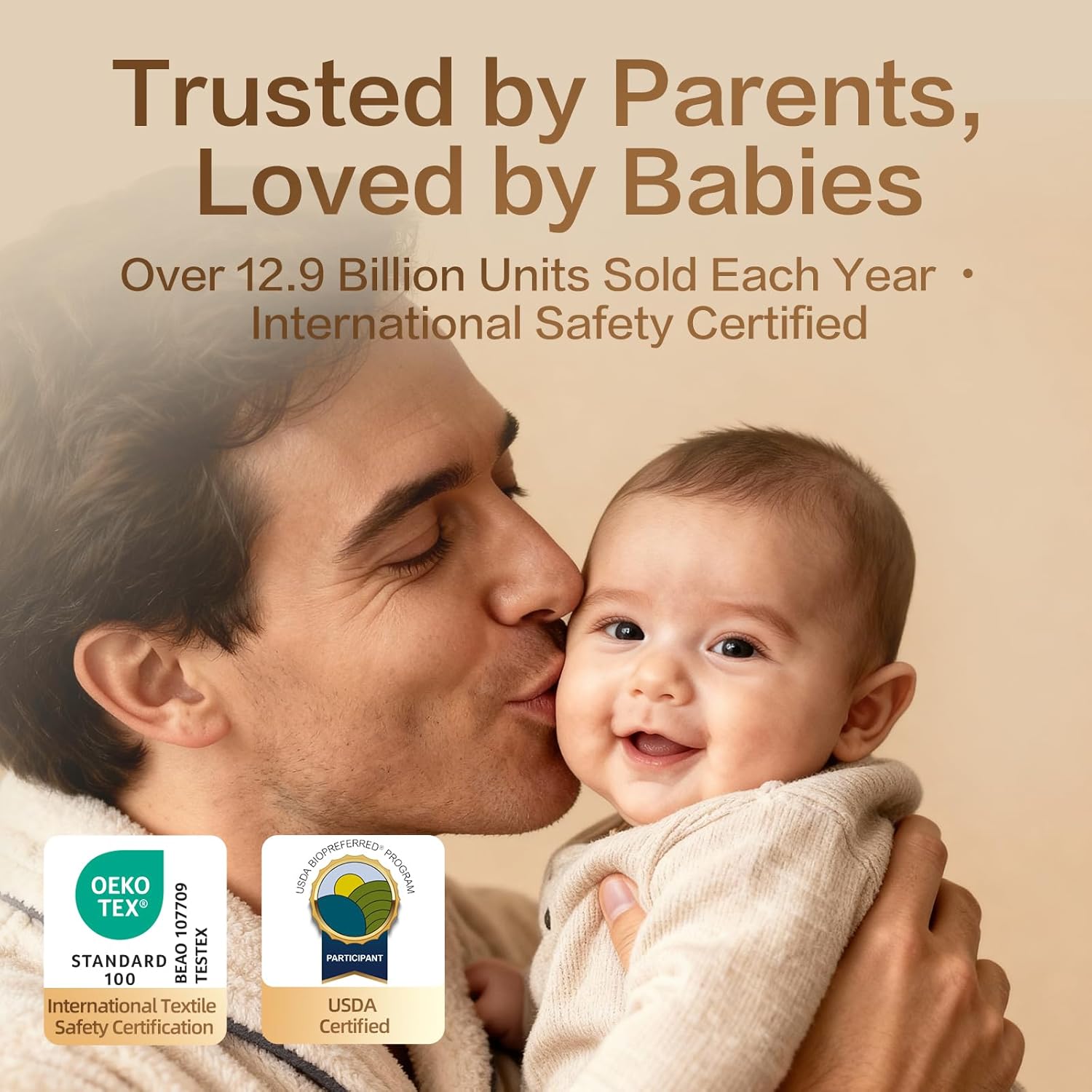 Winner 100% Cotton Dry Wipes, USDA Certified Baby Wipes, Soft & Gentle, Hypoallergenic & Unscented for Baby Sensitive Skin, Use Wet/Dry for Diaper Changes, Meals & Cleanup, 600 Count, Pack of 6