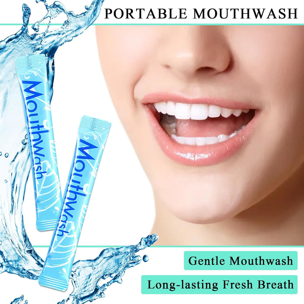 Travel Size Mouthwash,Mini Mouthwash Travel Size Bulk Portable Mouth Wash Set,Individual Small Travel Mouth Wash Packets for Fresh Breath(Pack of 60) A2