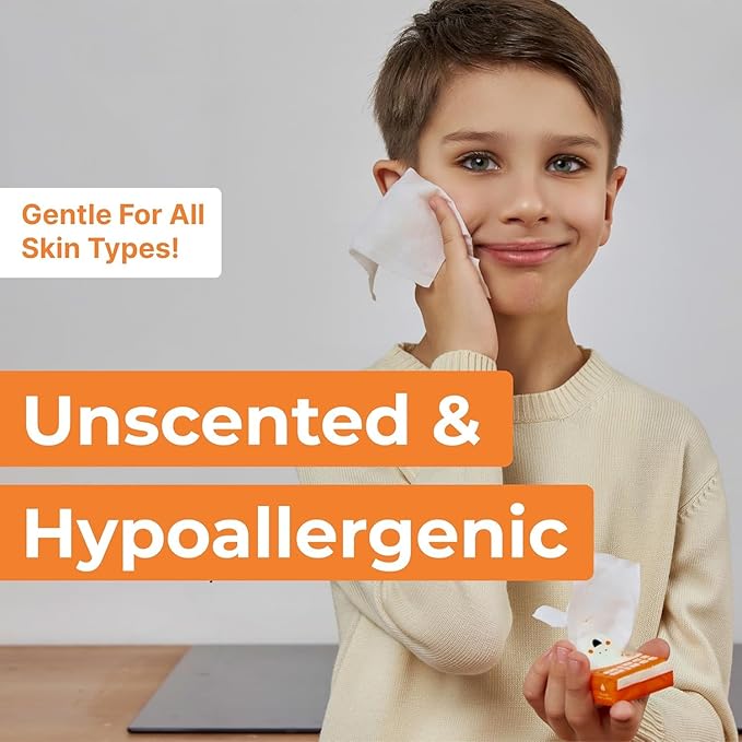 Impossibly Compact Travel Wipes - 99.5% Water - Safe for Sensitive Skin & Hypoallergenic, Resealable, Thick & Durable - For Adults, Kids & Baby Care - Unscented, 20 Pack Total 120 Wipes