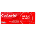 Colgate Optic White Stain Fighter Teeth Whitening Toothpaste, Anticavity Fluoride Toothpaste for Whitening Teeth, Helps Remove Daily Surface Stains, Clean Mint Paste, 4.2 oz