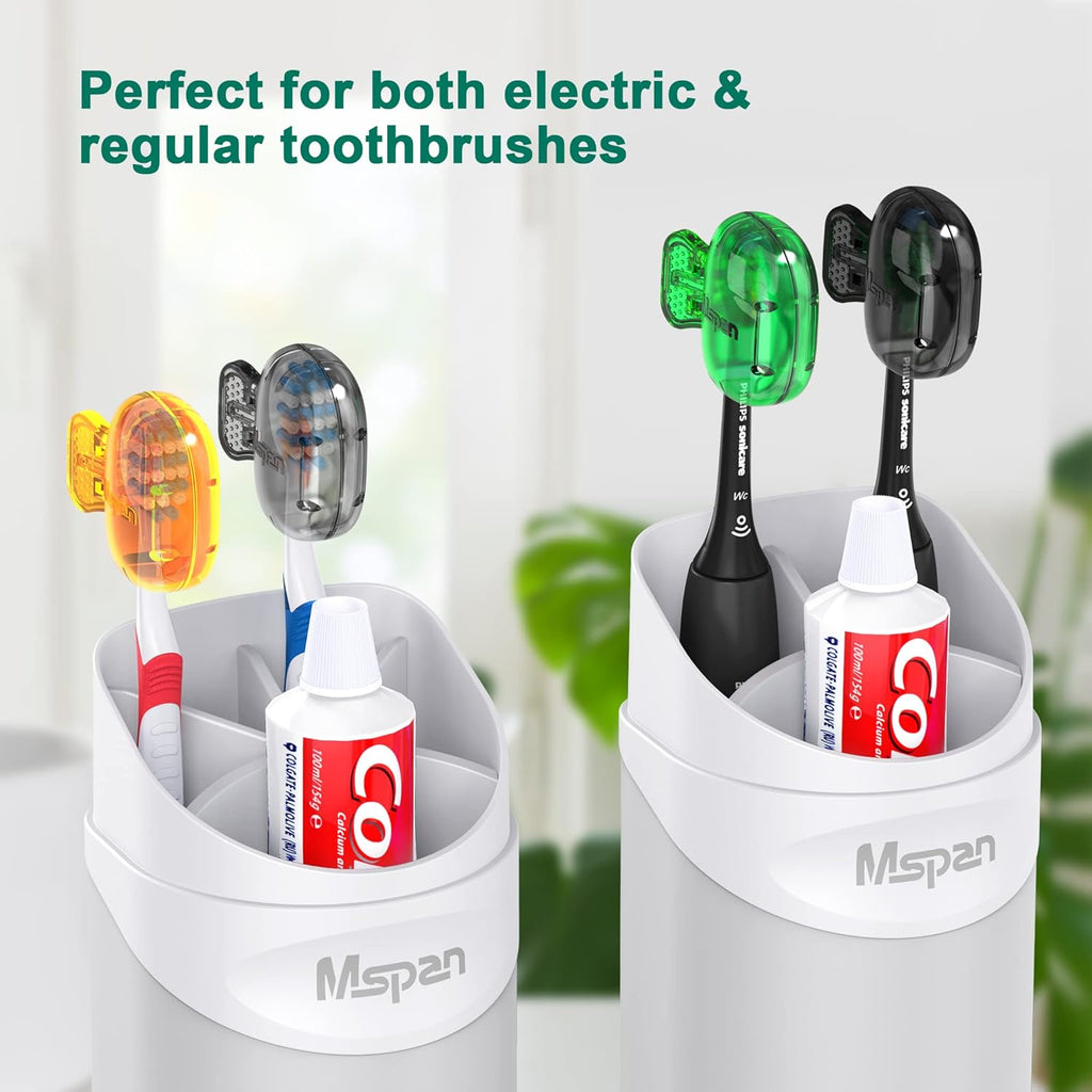 Mspan Electric Toothbrush Cover Cap: Brush Head Protector Cute Plastic Clip Pod - Toothbrush Travel Case for Traveling & Home - 4 Packs