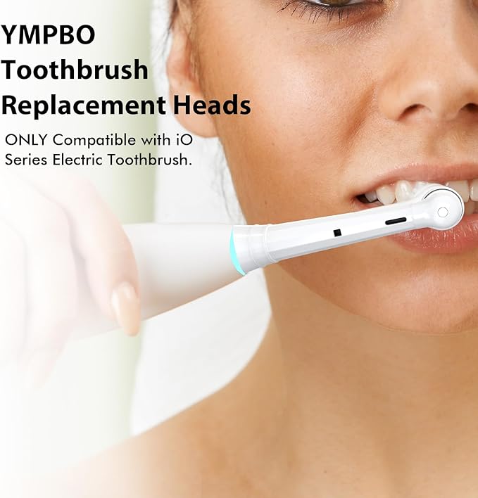 Pack of 10 Replacement Heads Compatible with Oral B iO 10 9 8 7 6 5 4 3 Series Electric Toothbrush, Medium Brush Heads, Black/White