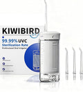 KIWIBIRD Mini Water Flosser for Travel, Ultra-Portable Cordless Oral Irrigator with UVC Light, IPX8 Waterproof 3 Modes, 230mL Teeth Cleaner for Tonsil Stones & Braces Care - Home & Travel (Grey)
