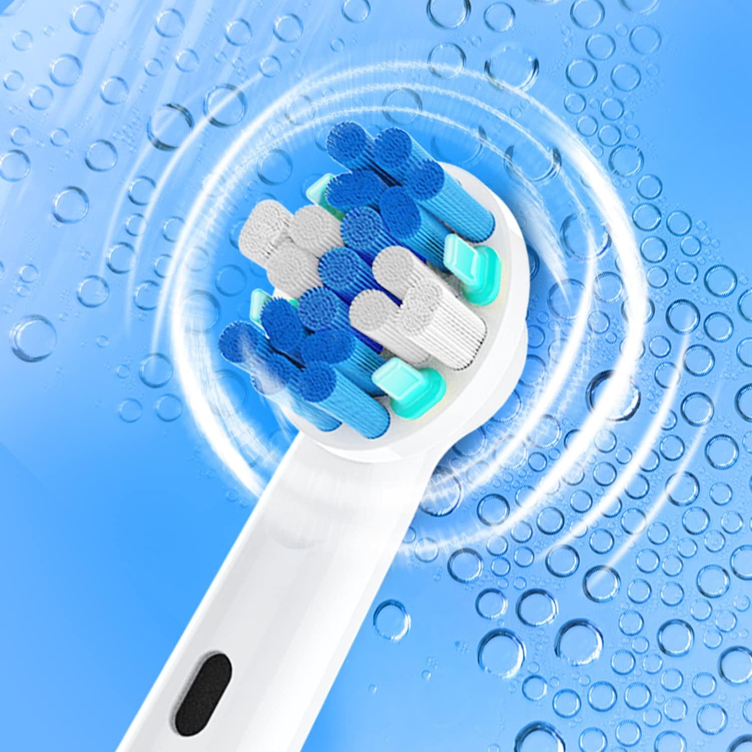 Replacement Toothbrush Heads Fit for Oral B Electric Toothbrushes, 8pcs, Round Brush Head for FlossAction, Repuesto for Braun Type 3756 3757 3744 3765 4729 4739