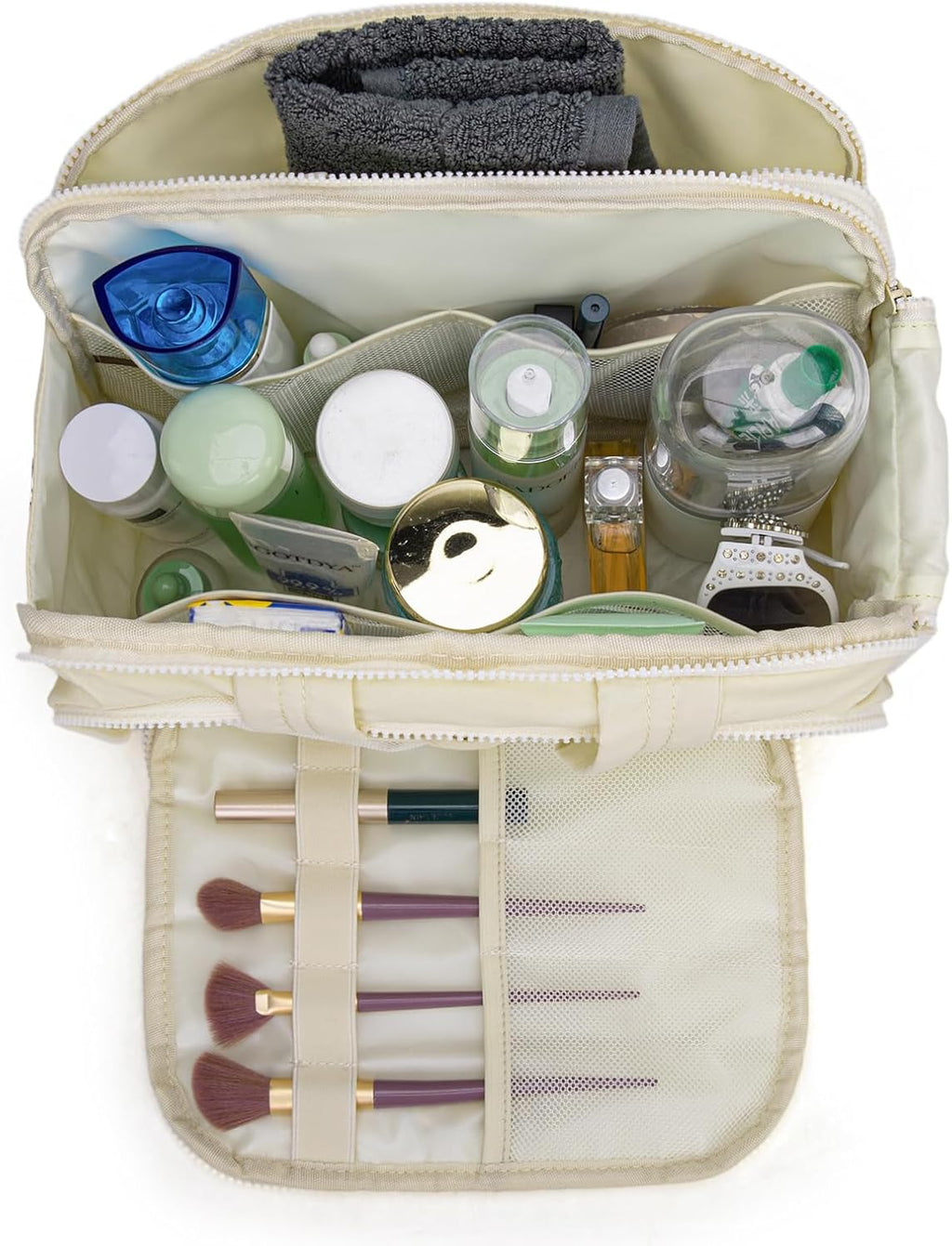 Montana West Travel Toiletry Bag Large Capacity Travel Bags Soft Makeup Organizer Lightweight Puffy Cosmetic Bag with Waterproof Compartment